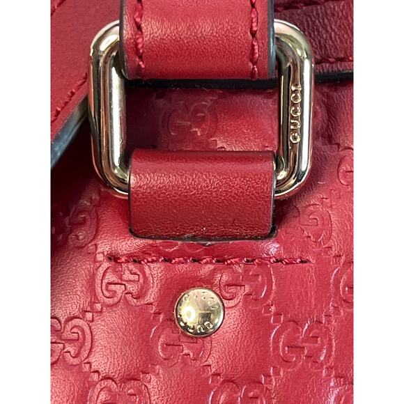 Gucci Guccissima Red Leather Tote Bag Shoulder Satchel Authentic Made In Italy - Picture 5 of 16